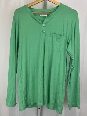 COSABELLA Henley Long Sleeve Tee Pajama Top Pima Cotton Modal Green Size M